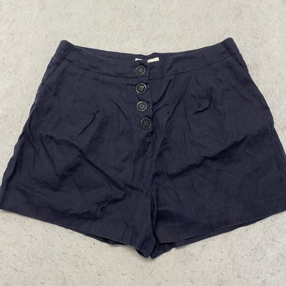 Boden Women's Linen Shorts US Size 10 Navy Blue - Picture 1 of 6